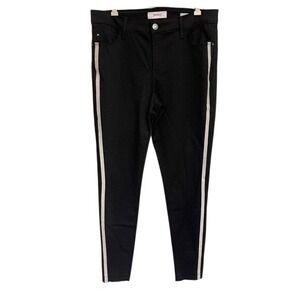 Skinnygirl Jeans The Skinny Black‎ White Stripe Side Pocket High Rise Size 30